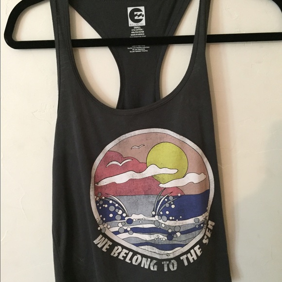 Dark gray "we belong to the sea" tank