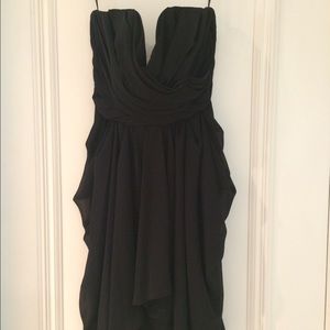 Black strapless cocktail dress