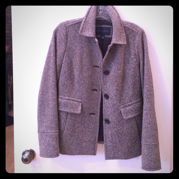 Banana republic brown tweed coat
