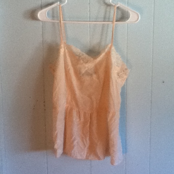 Peach-pink sheer tank top