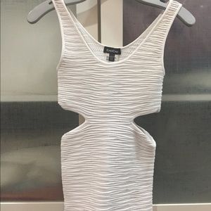 Bebe bodycon white mini dress size p/s