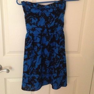 Strapless print dress