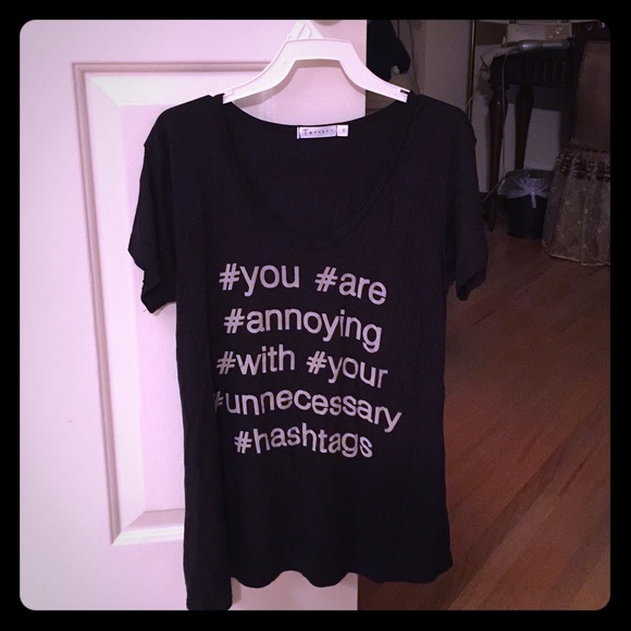 Hashtag tee, size S.