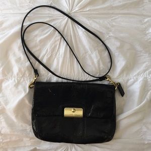 COACH Black Patent Leather Cross Body Purse