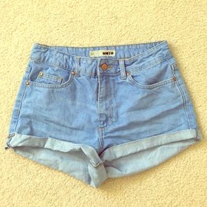 Topshop UK size 10, waist 28 high waisted shorts