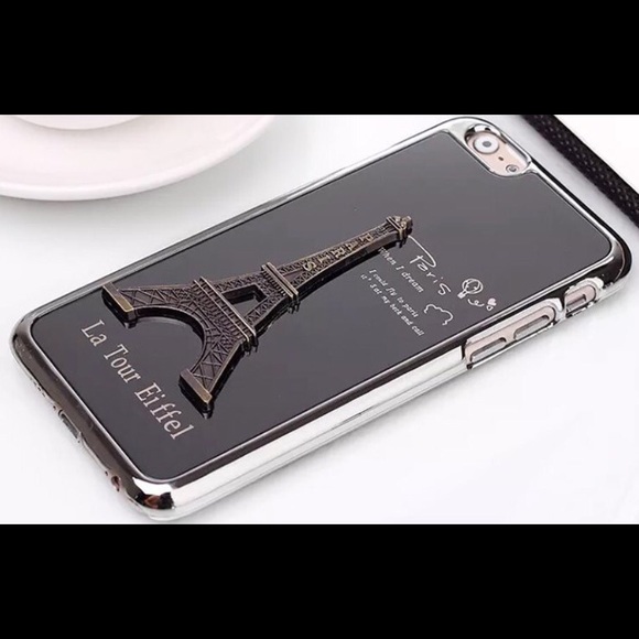 Iphone 6 hard metal Eiffel tower 3D soft black