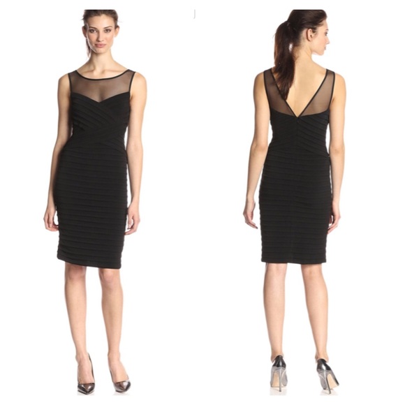 Calvin Klein Dresses & Skirts - Sleeveless ShutterPleat Mesh Illusion Matte Sheath