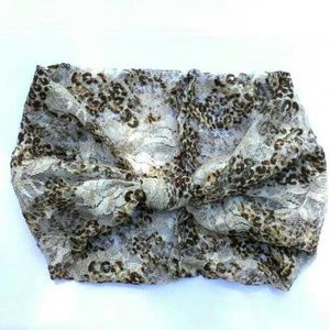 Leopard floral lace knot headband