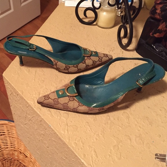 Gucci print heels