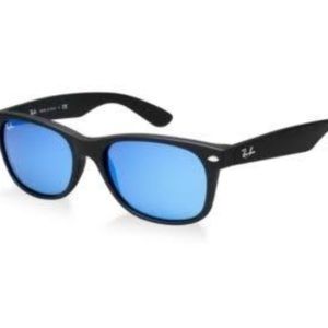 Ray ban new wayferer Black matte,blue mirror lens