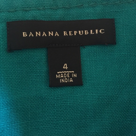 Banana Republic teal linen skirt size 4 - Picture 3 of 3