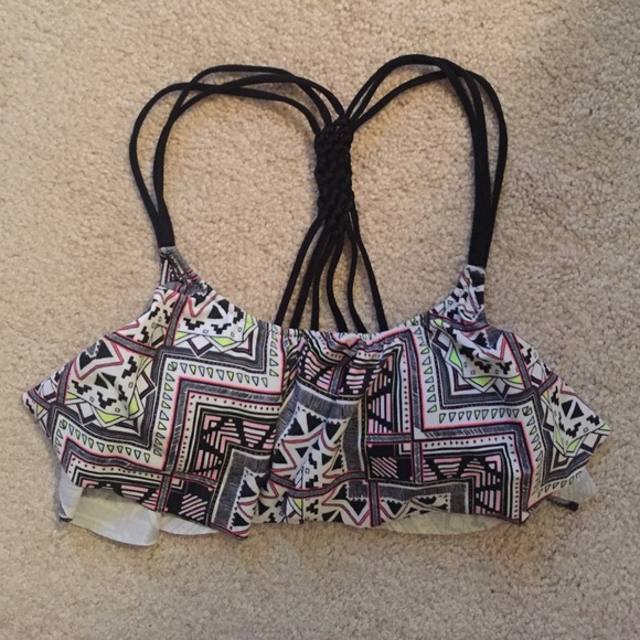 VS Pink Bikini Flounce Top