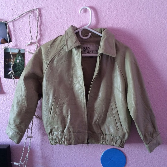 Authentic Beige Leather Jacket