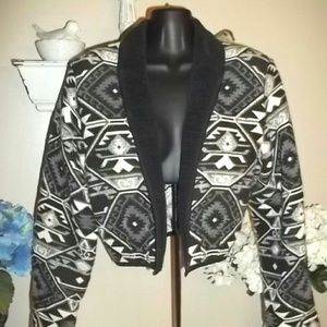 New identity small Aztec cropped jacket