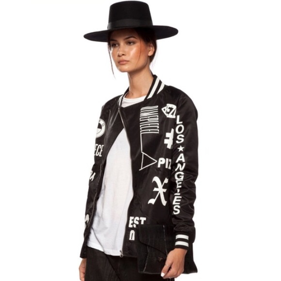 DIMEPIECE Verbiage Varsity Jacket - black