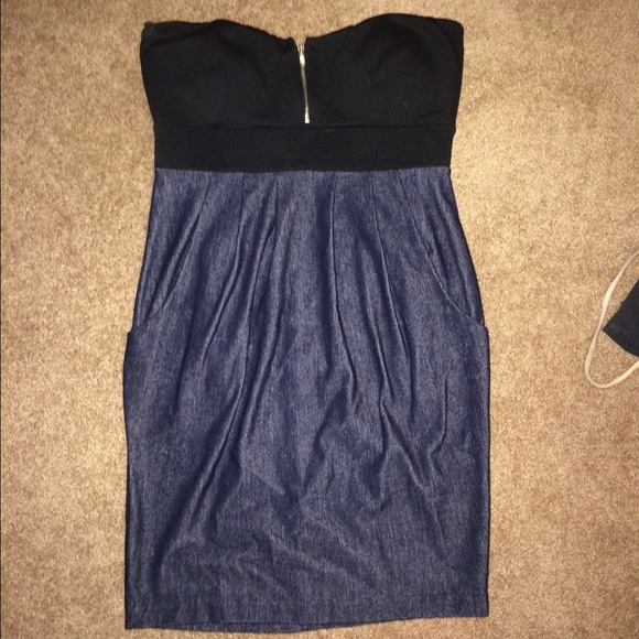 black and blue tight dress