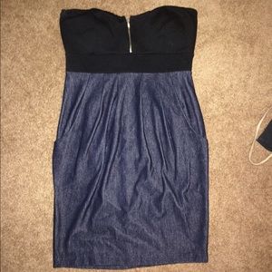 black and blue tight dress