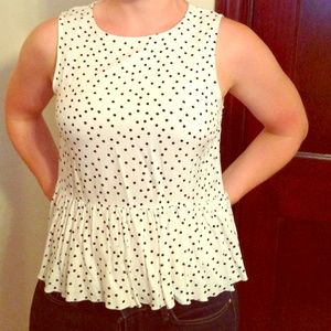 Peplum polka dot top