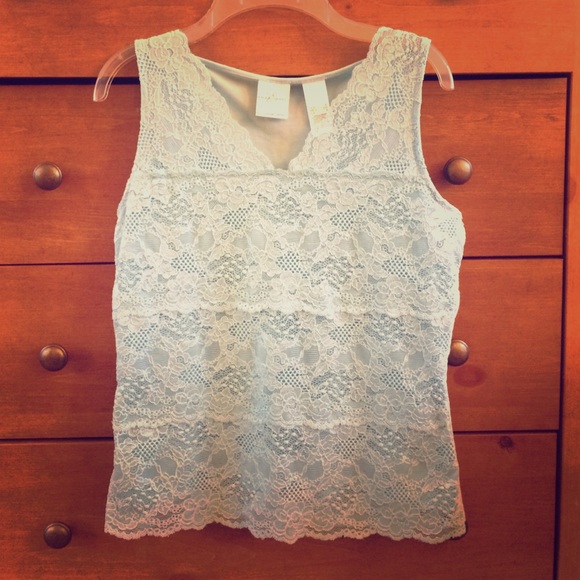 Sky blue laced tank