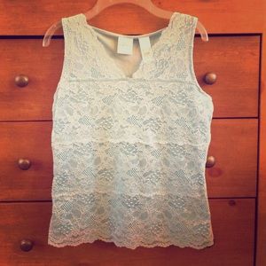 Sky blue laced tank