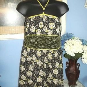 Free people size 12 floral linen halter top