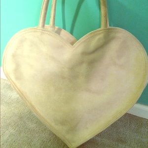 Large Cream suede purse.
