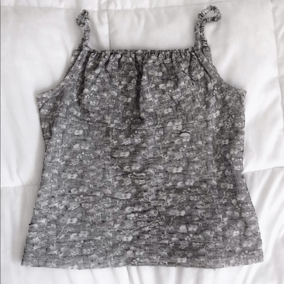 Cute floral tank, grey