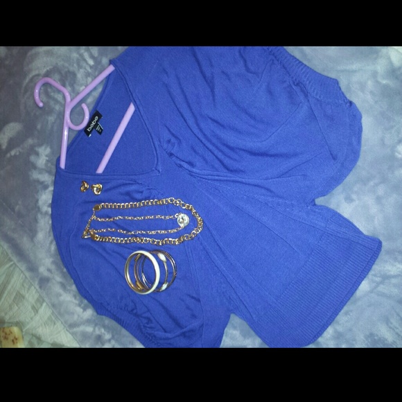 Dramatic  Sleeves Purple Bebe Top