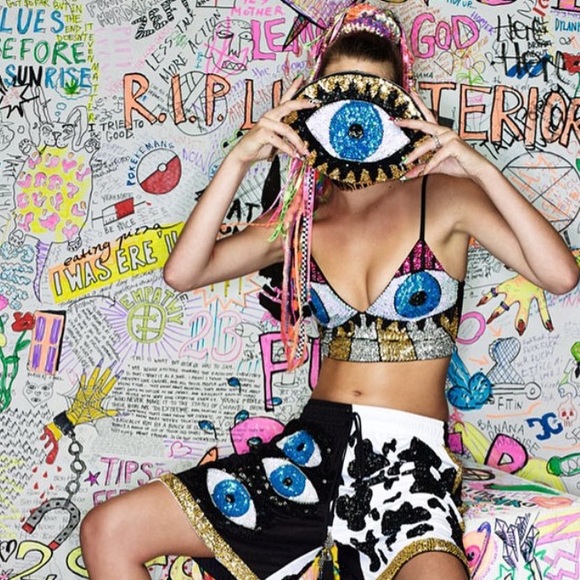 👁SOLDONMERC👁discount universe evil eye croptop - Picture 2 of 3