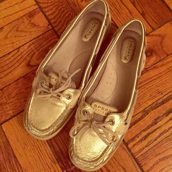 GENUINE Sperry topsider gold boat shoes