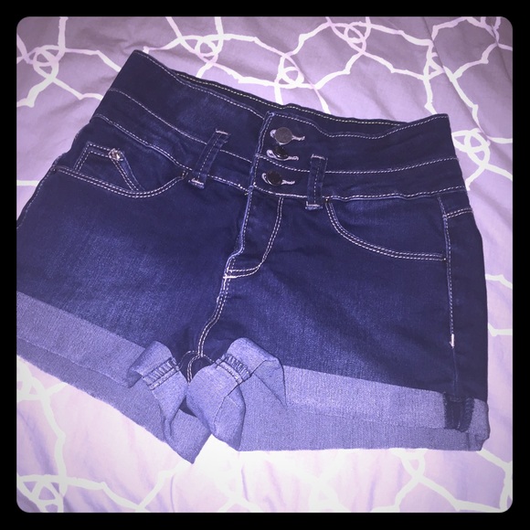 YMI dark wash high waisted shorts