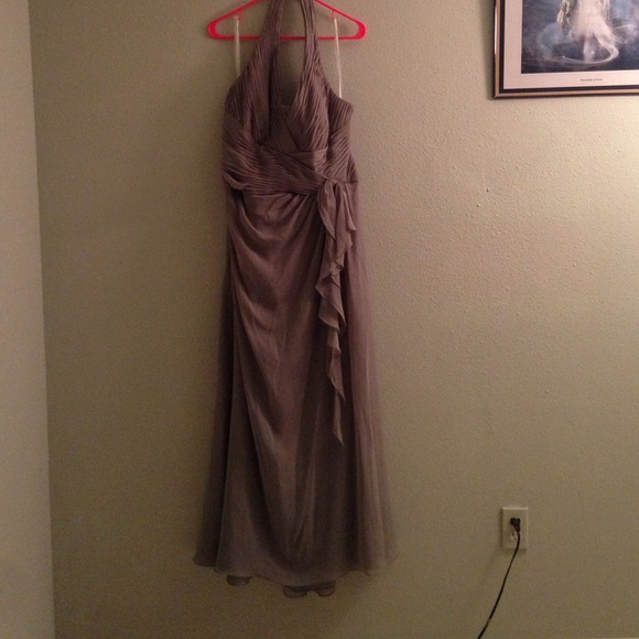 Grey David's Bridal Bridesmaid Gown