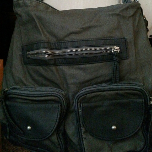 Army green cross body bag; never used