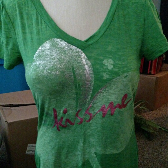 Vneck burnout tee; never worn