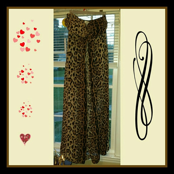 Strapless Leopard Print Dress