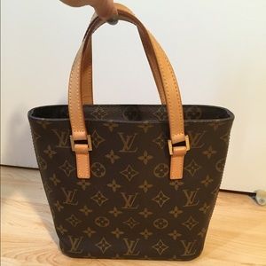 Brown Monogram Coated Canvas Small Vintage Tote