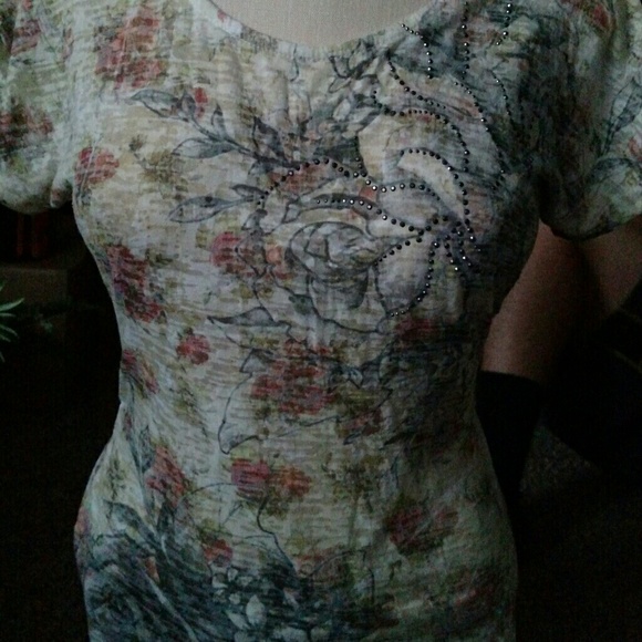 Embellished burnout tee; never worn