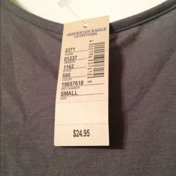 ✨SOLD✨Grey American Eagle Blouse w/ Sheer Detail - Picture 3 of 4