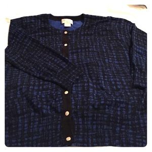 Blue and black checkered sweater