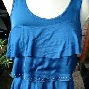 Embellished ruffle dress top; never worn