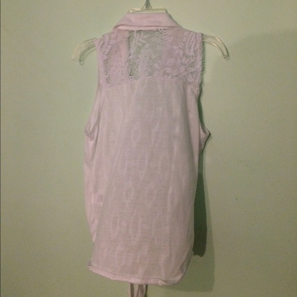Lace, Transparent, collar Tank-top (tie at bottom) - Picture 2 of 4