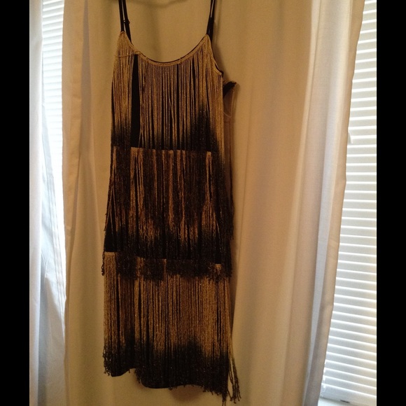 Gold flapper style dress
