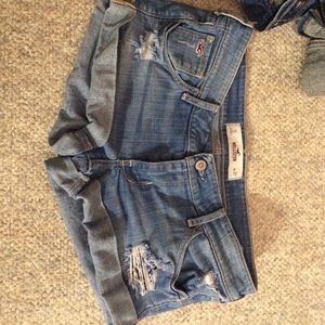 Denim hollister shorts.