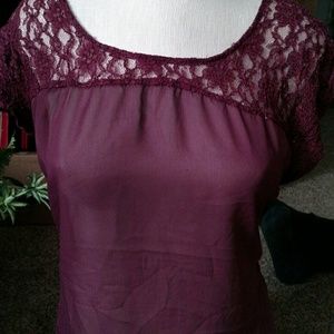 Chiffon lace back dress top; worn twice
