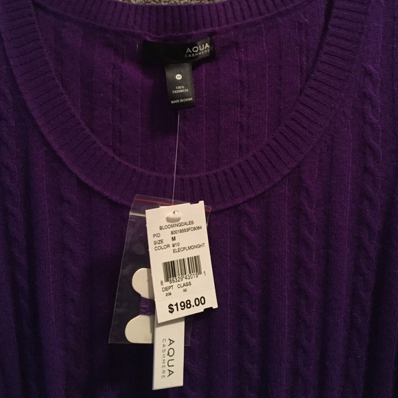 NWT Purple cashmere sweater AQUA - Picture 2 of 4