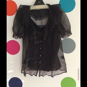 Ralph Lauren Sheer Ruffle Top - Runway Sz 10