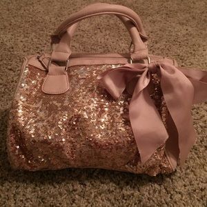 Pink sequined hand bag