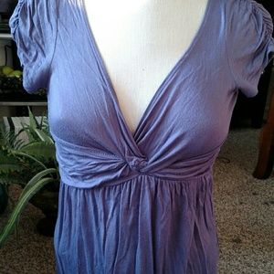 Knotted empire waist vneck top; worn twice