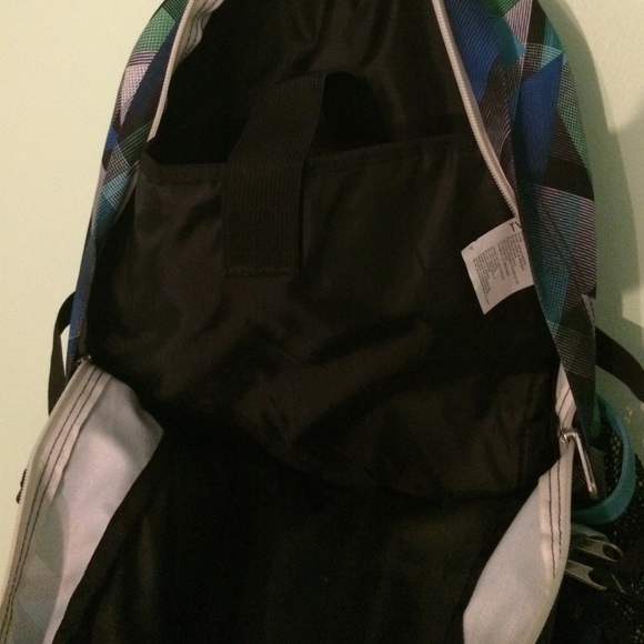 Green, blue and white Jansport book bag - Picture 3 of 4