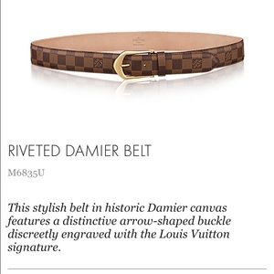 NWT Louis Vuitton Riveted Damier Belt - SOLD